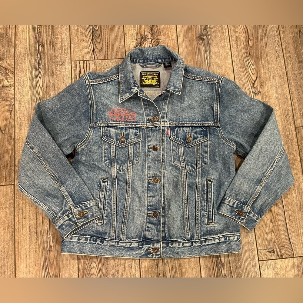 Star Wars × Levi’s R2-D2 Denim Trucker Jacket Large Unisex - Picture 10 of 16